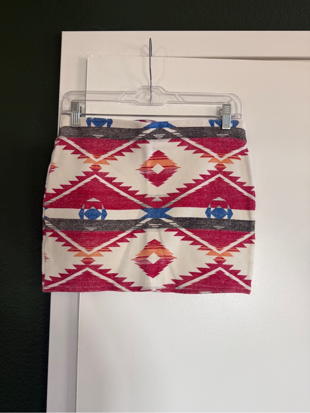 Zara Tribal-Print Mini Skirt in Red, White & Blue Accents